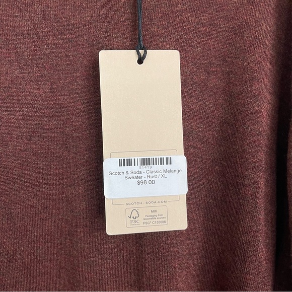 Scotch and Soda Classic Melange Rust Sweater Pullover - Picture 7 of 8